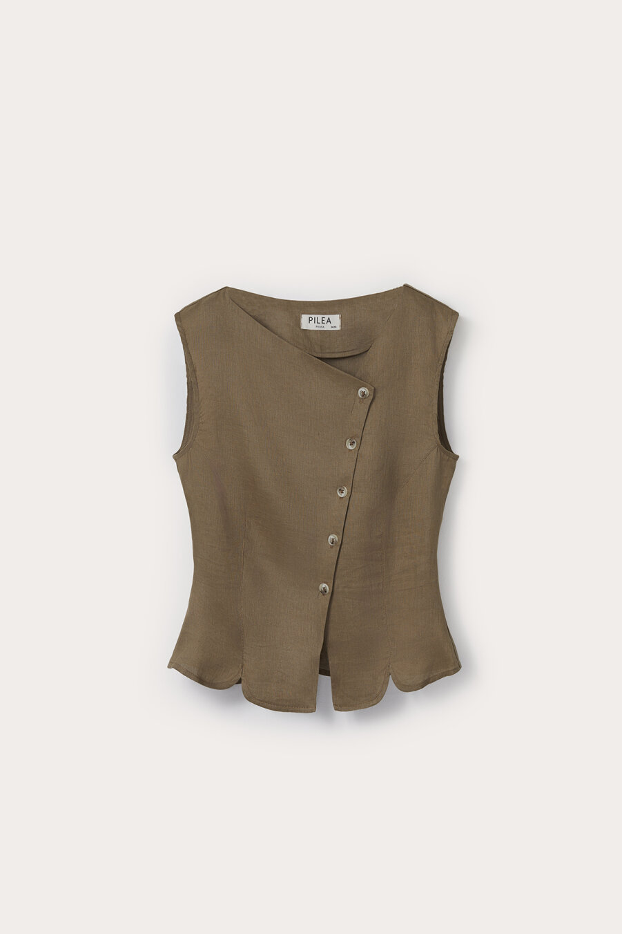 Lora Linen Asymmetrical Vest - 4
