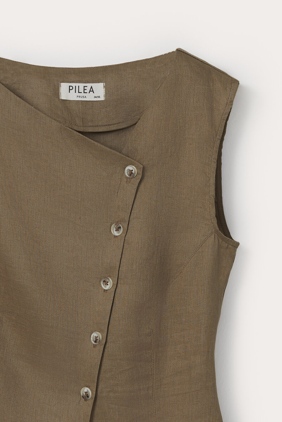 Lora Linen Asymmetrical Vest - 5