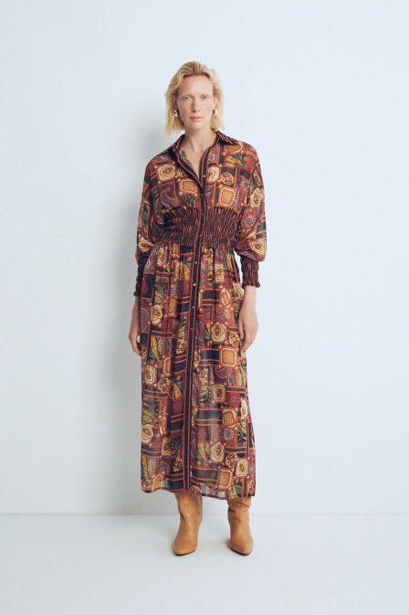 Luna Gimped Chiffon Dress - 1