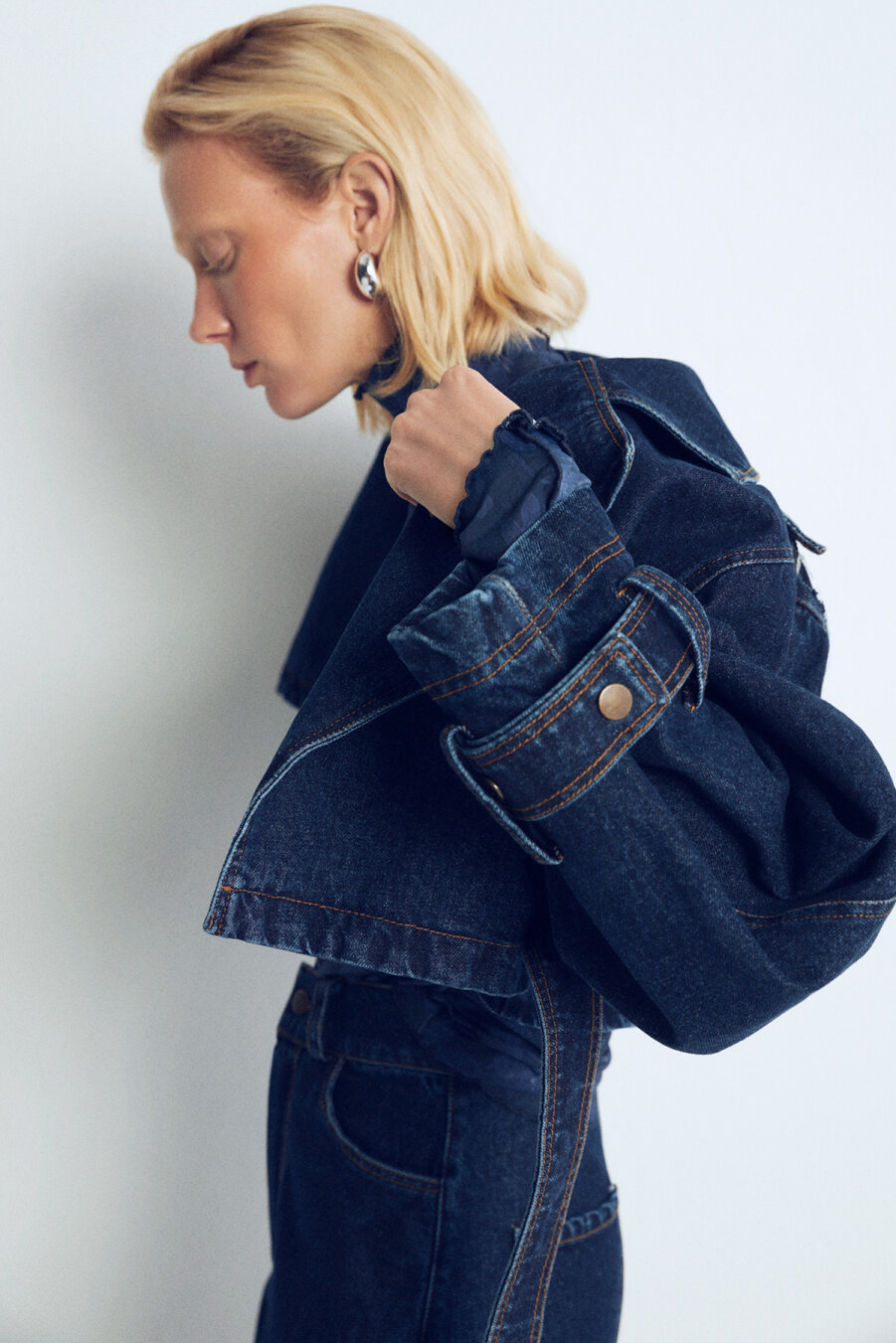 Marisol Mini Denim Trench Coat - 3