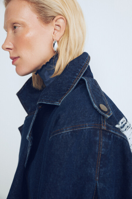 Marisol Mini Denim Trench Coat - 1