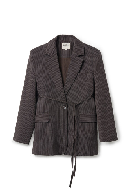 Marla Çizgili Oversize Ceket - 6