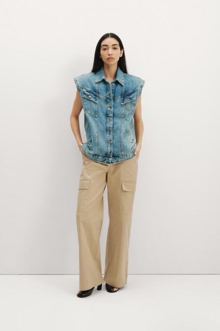 Mavi Denim Vatkalı Yelek - 5
