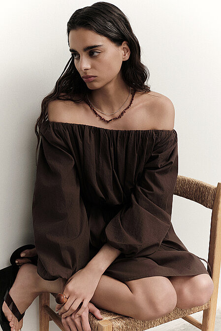 Melania Balloon-Neck Dress - 5