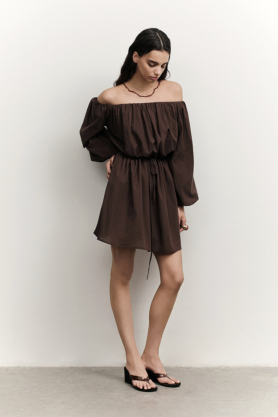 Melania Balloon-Neck Dress - 1