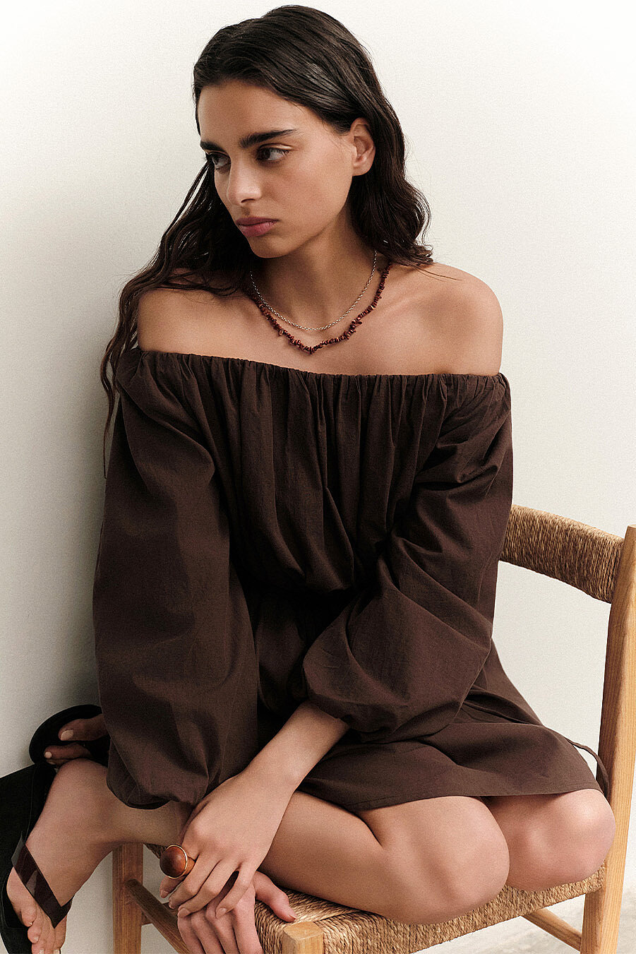 Melania Balloon-Neck Dress - 5