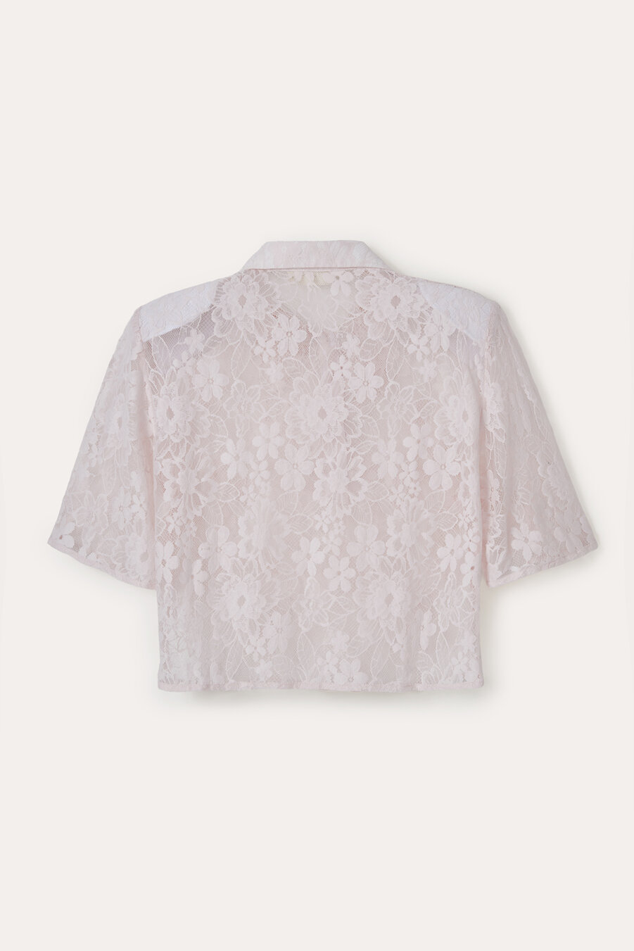 Mini Short Sleeve Lace Shirt - 4