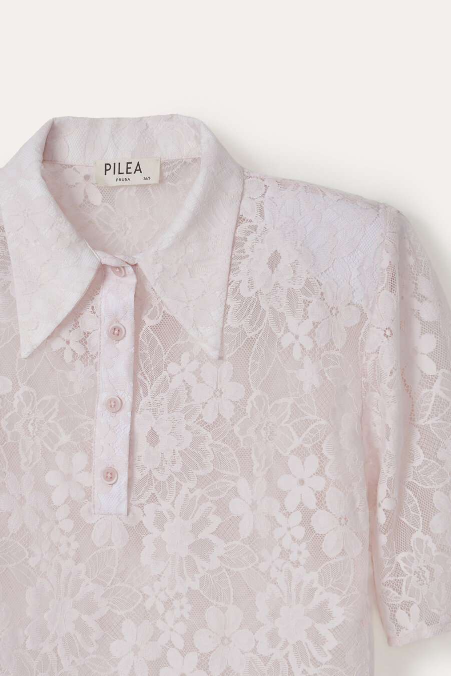 Mini Short Sleeve Lace Shirt - 5