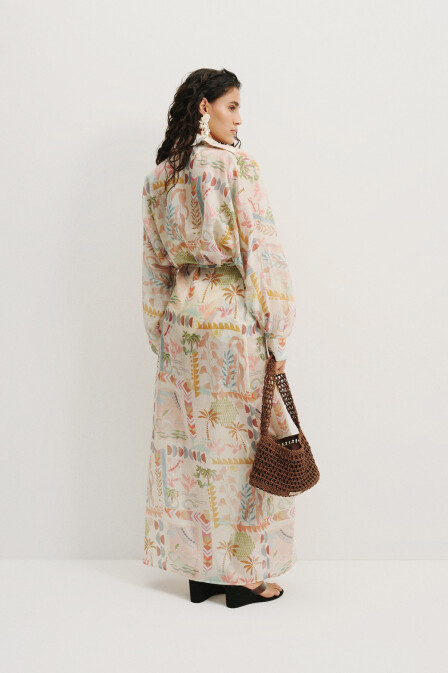 Mira Left Raglan Sleeve Maxi Dress - 3