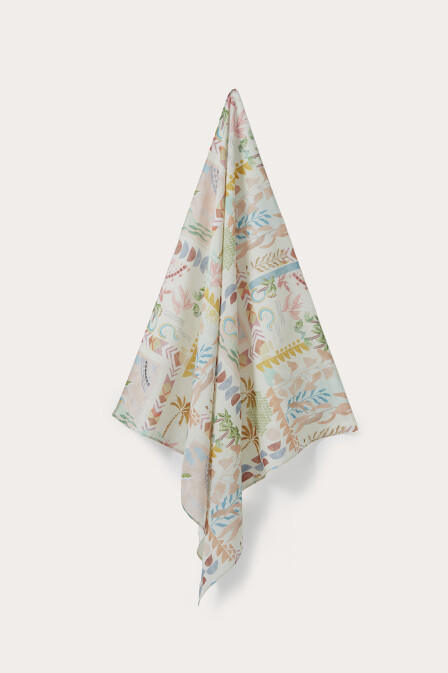 Mira Sol Cotton Printed Scarf - 1