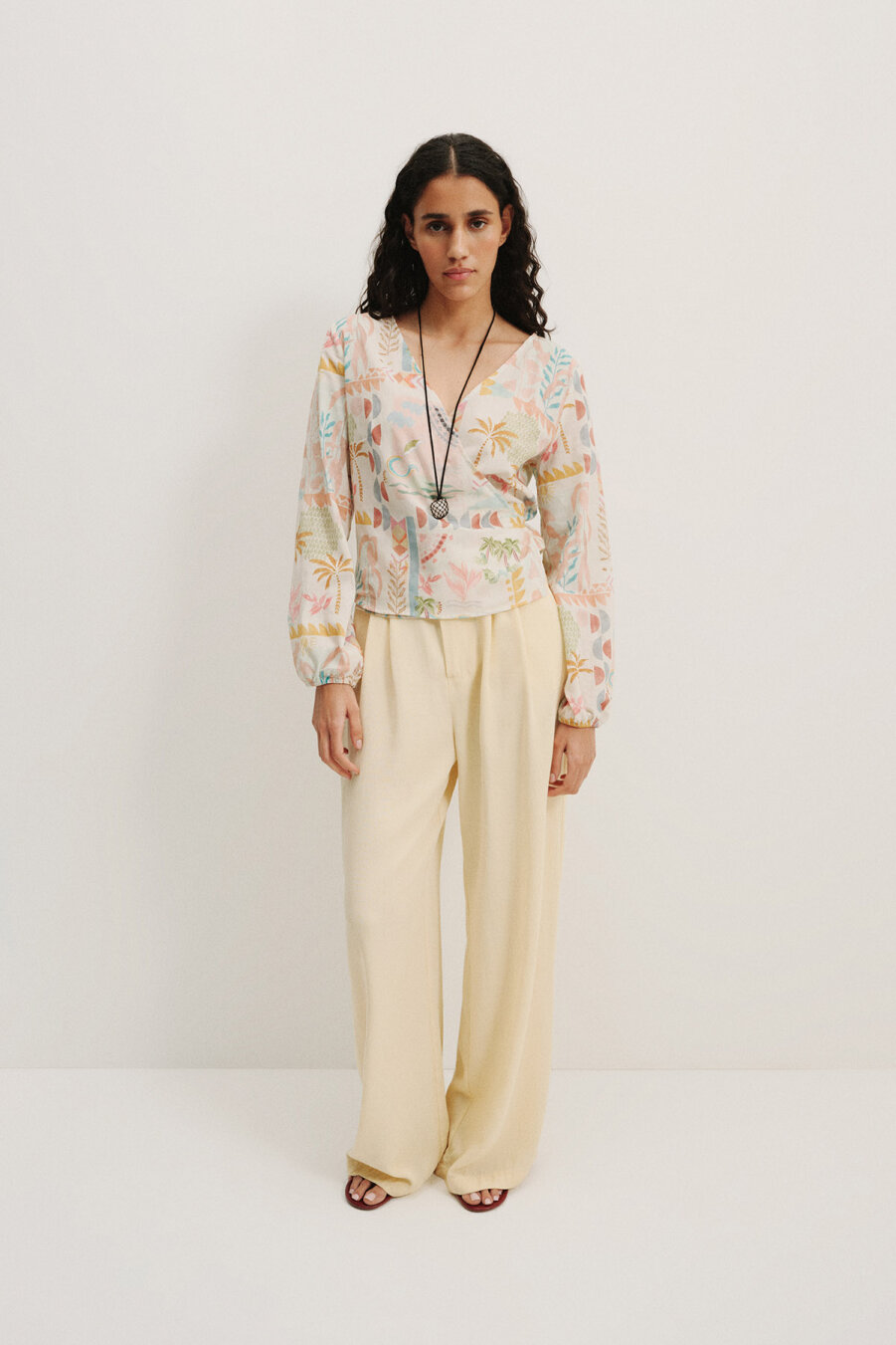 Mira Sol Wrap Cotton Blouse - 2