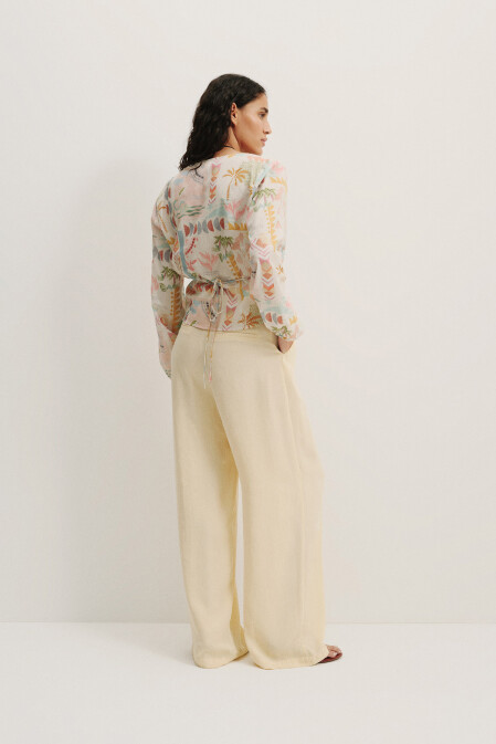Mira Sol Wrap Cotton Blouse - 6