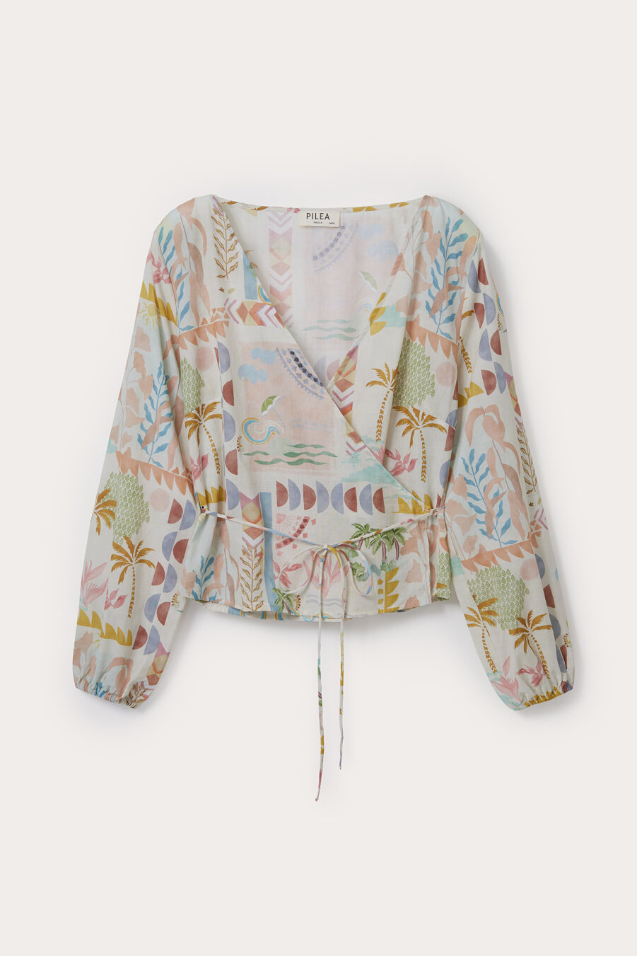 Mira Sol Wrap Cotton Blouse - 3