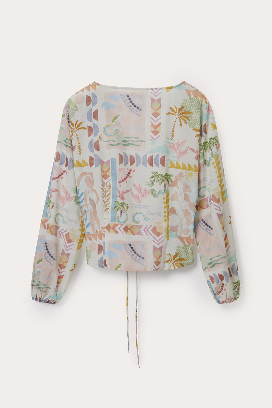 Mira Sol Wrap Cotton Blouse - 4