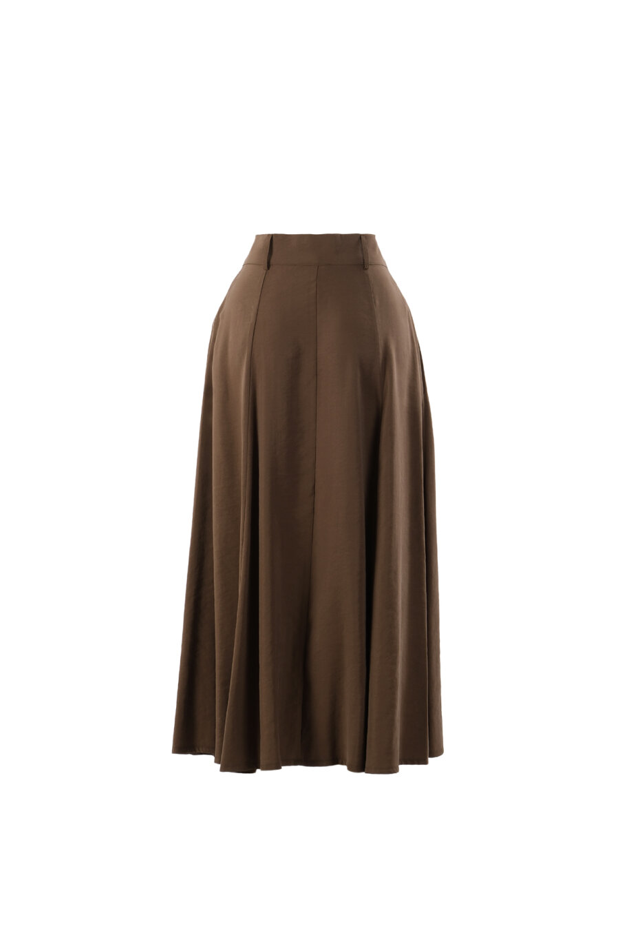 Modal Brown Bell Skirt with Pockets - 3