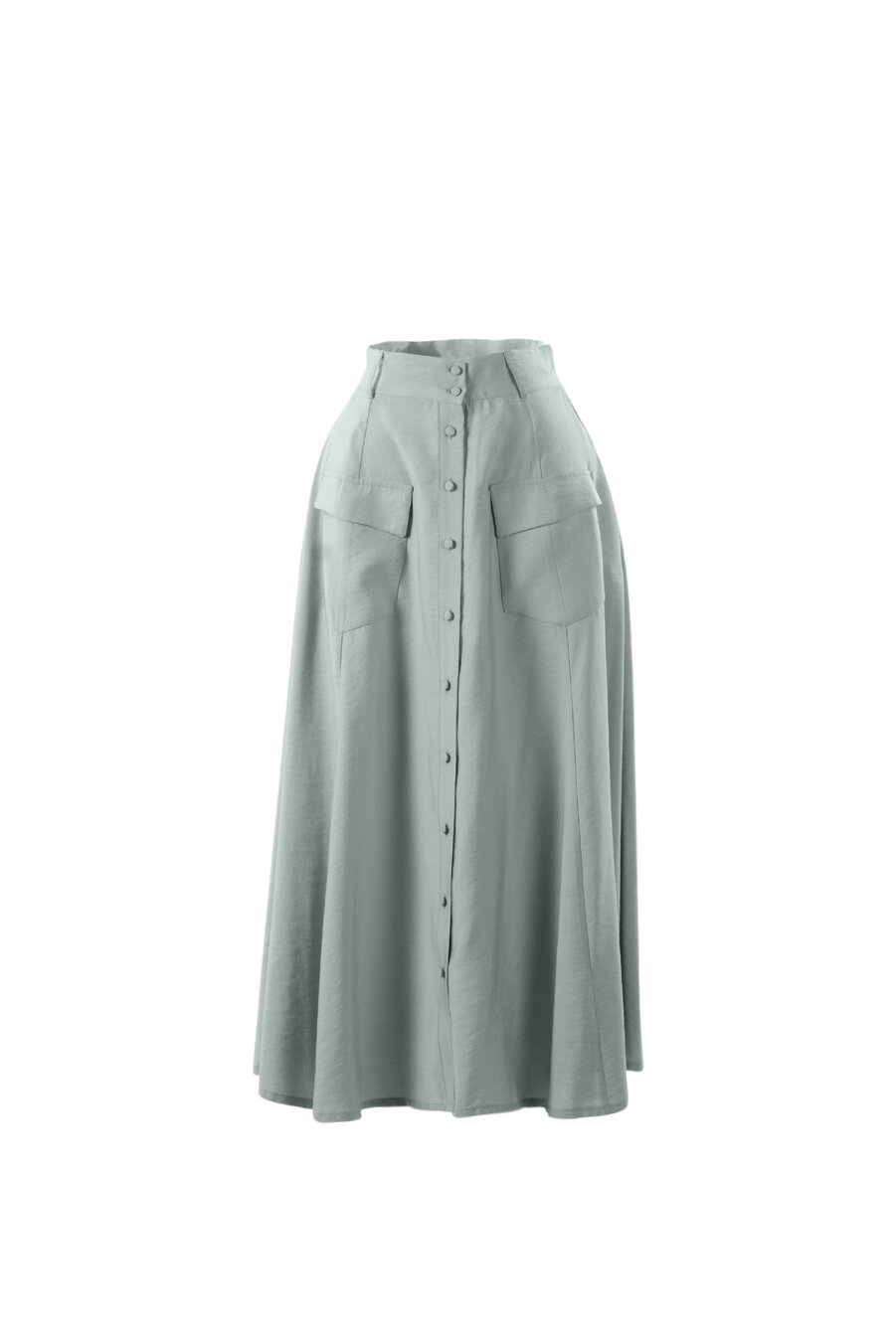 Modal Mint A-Line Skirt with Pockets - 1