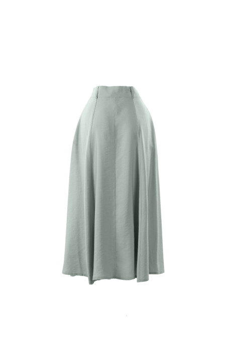 Modal Mint A-Line Skirt with Pockets - 3