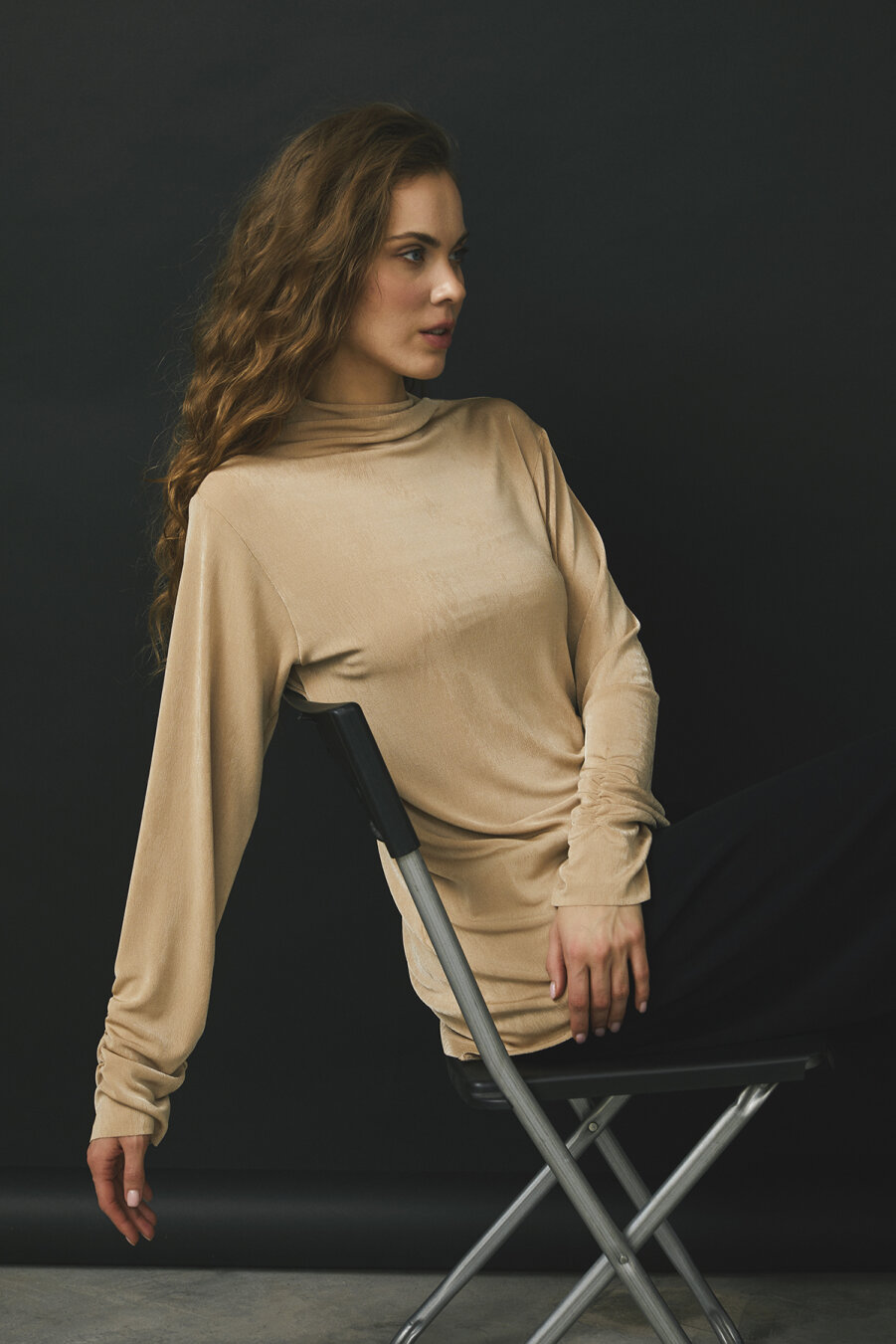 Myrra Nude Asymmetric Blouse - 3