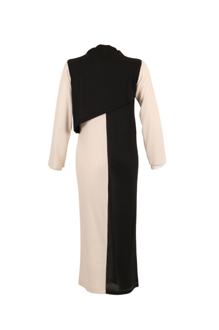 Nidos Black Beige Contrast Dress - 2