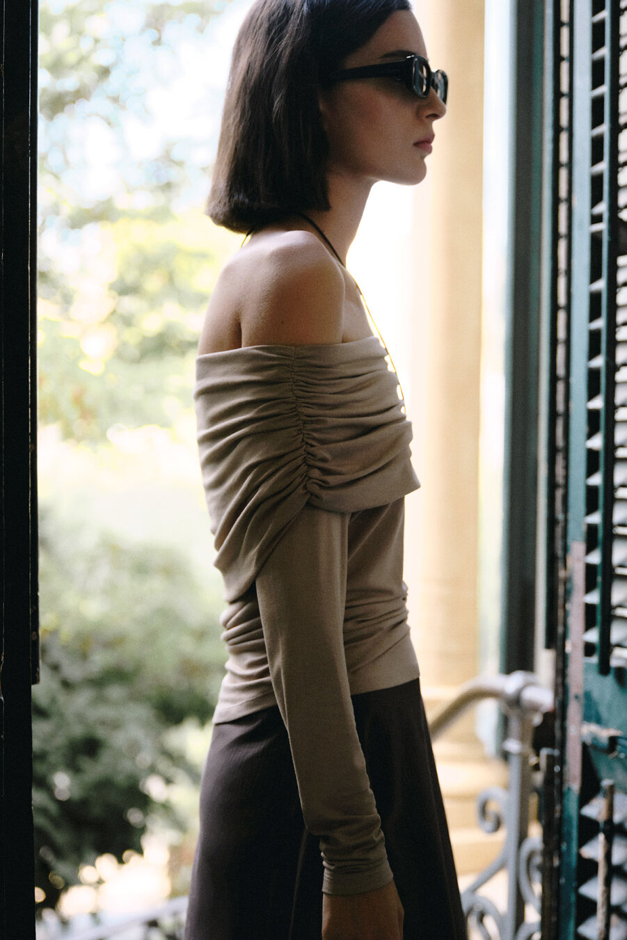 Off-Shoulder Asymmetrical Blouse - 1