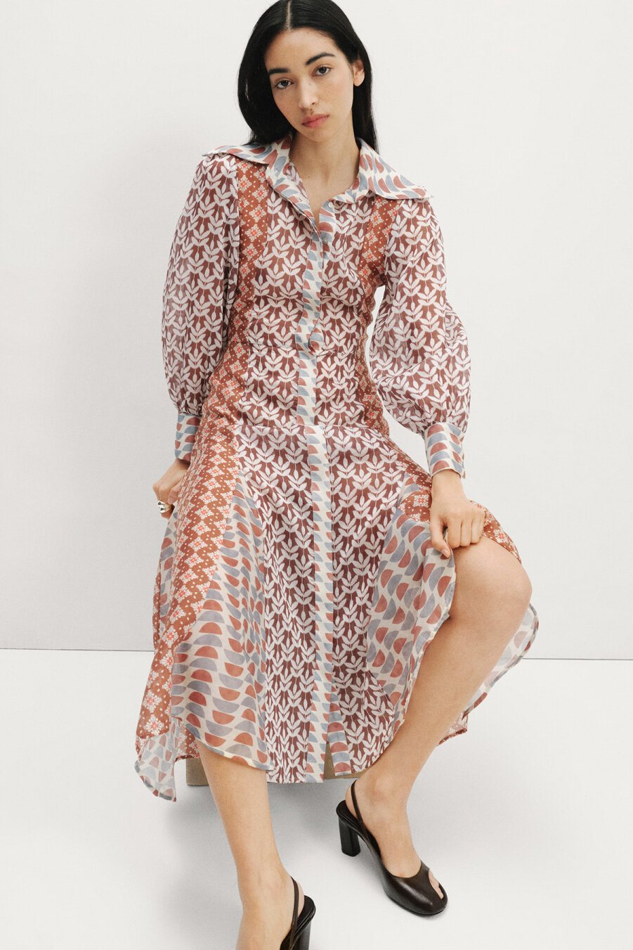 Opaline Patch Patterned Maxi Dress - 1
