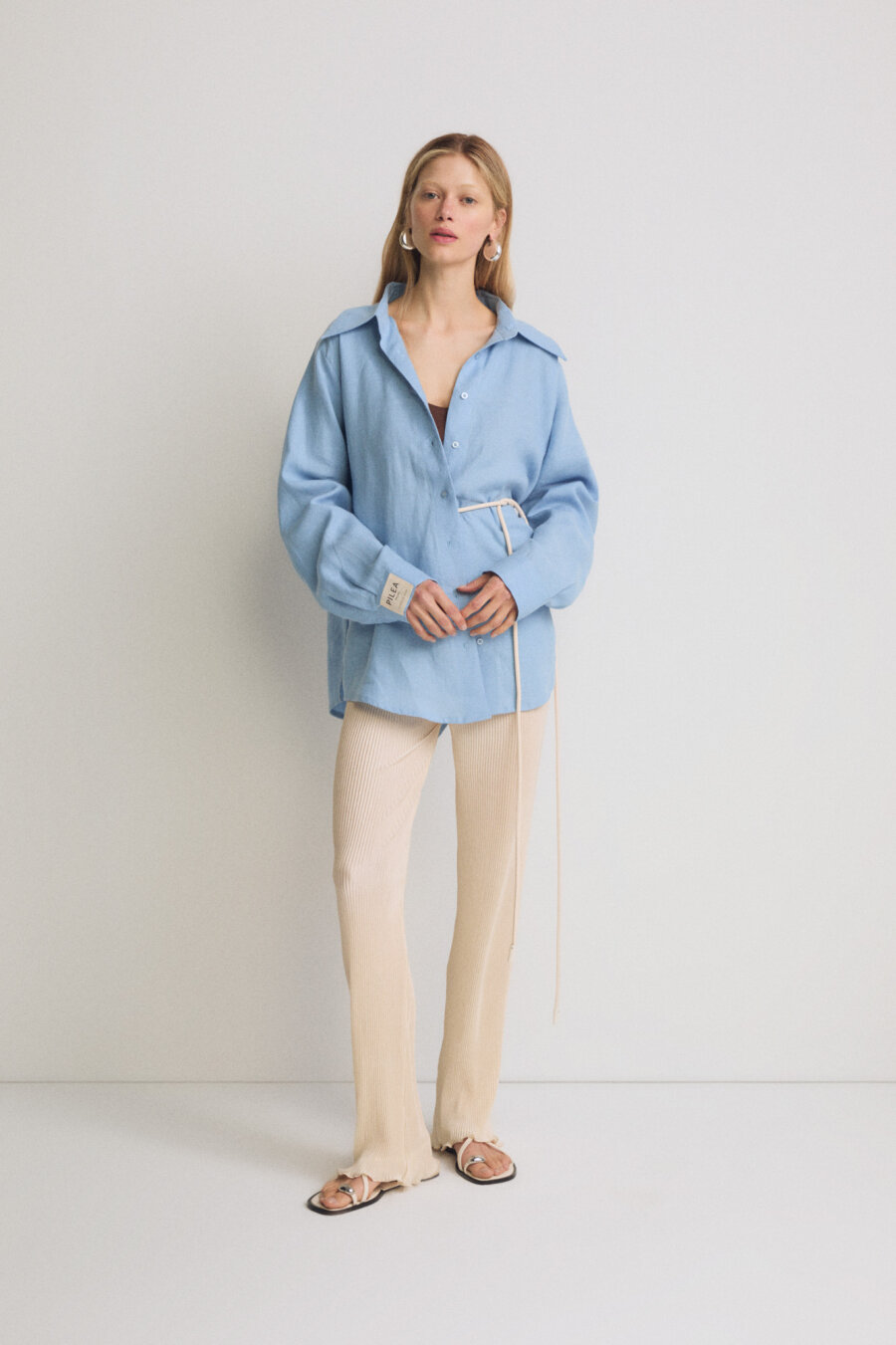 Oversize Blue Linen Shirt - 1