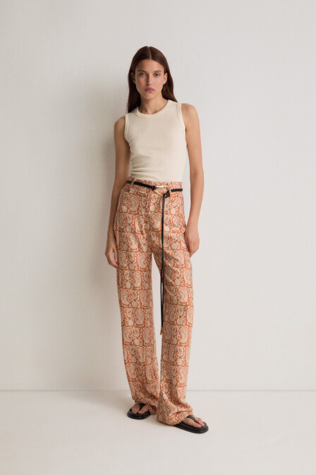 Paisley Patterned Palazzo Trousers - 1