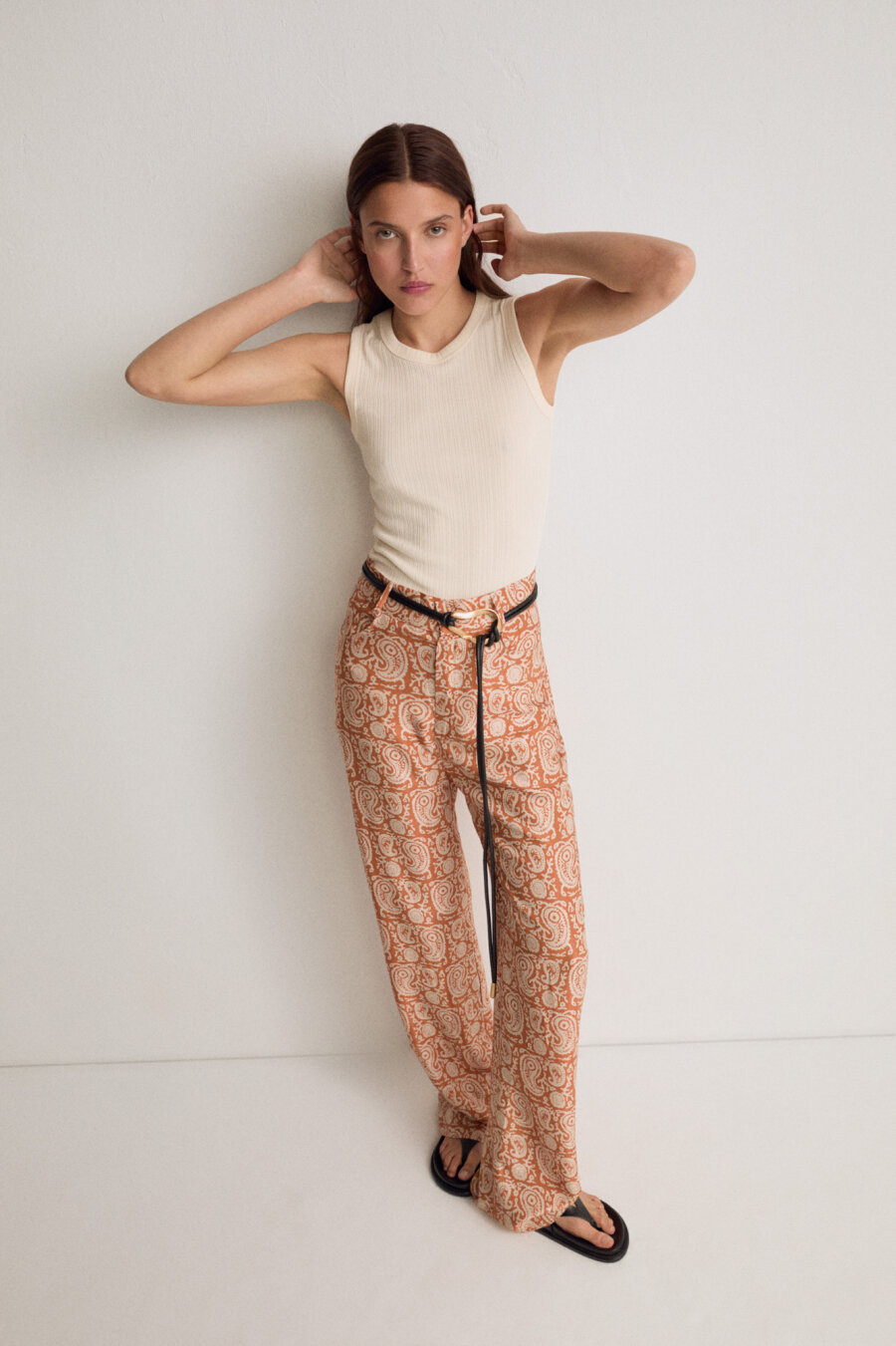 Paisley Patterned Palazzo Trousers - 3