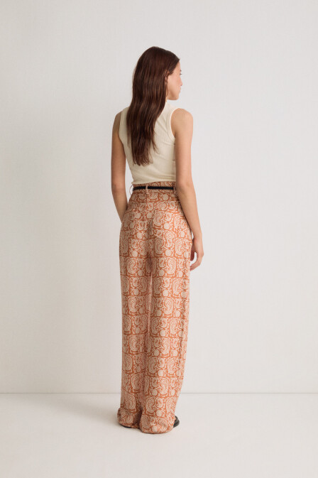 Paisley Patterned Palazzo Trousers - 4