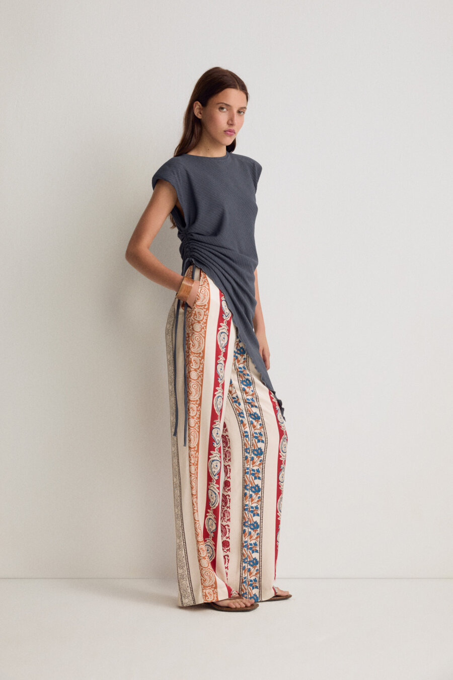 Patterned Palozzo Trousers - 1