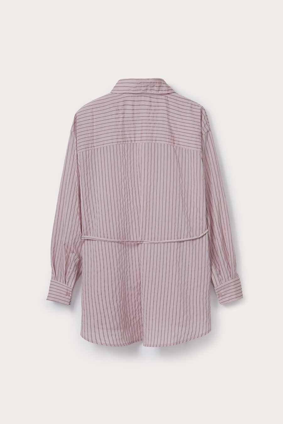 Pembe Çizgili Dökümlü Gömlek - 5