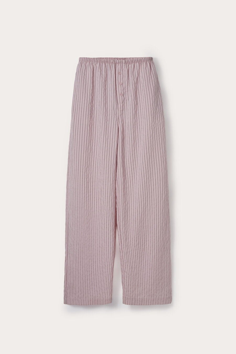 Pembe Çizgili Dökümlü Pantolon - 3