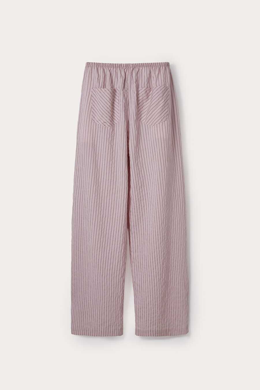 Pembe Çizgili Dökümlü Pantolon - 4