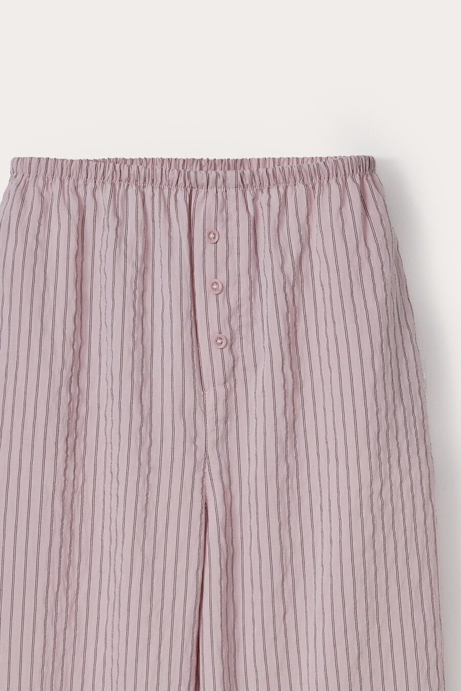 Pembe Çizgili Dökümlü Pantolon - 5