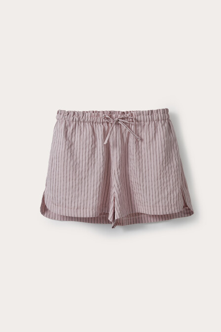 Pembe Çizgili Mini Şort - 3