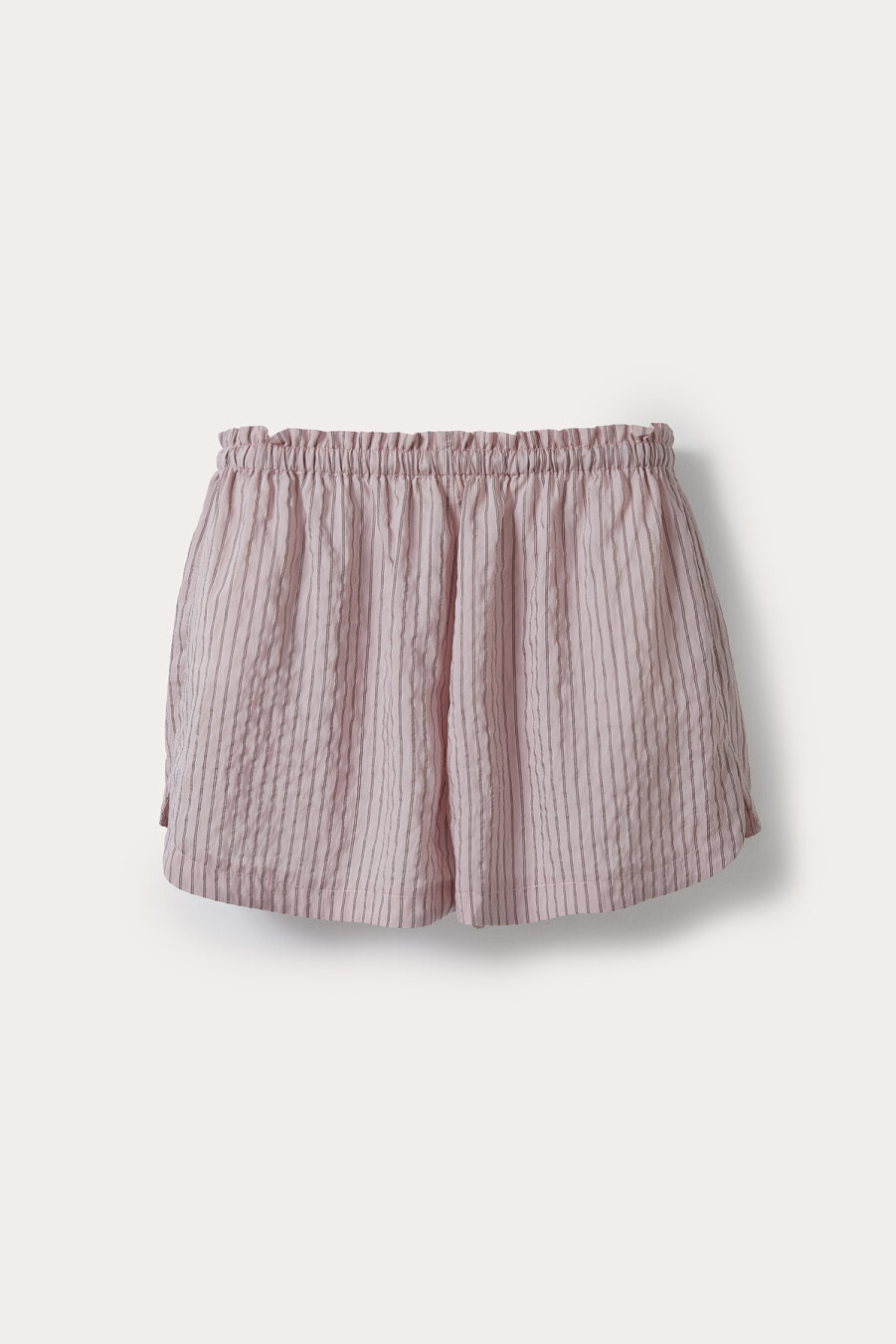 Pembe Çizgili Mini Şort - 4