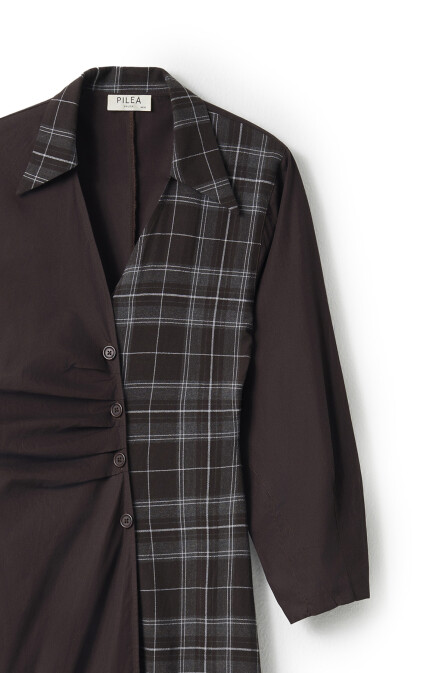 Plaid Detailed Wrap Dress - 8