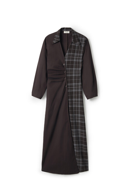 Plaid Detailed Wrap Dress - 4
