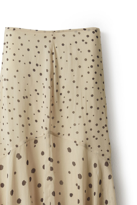 Polka Dot Asymmetric Chiffon Skirt - 7