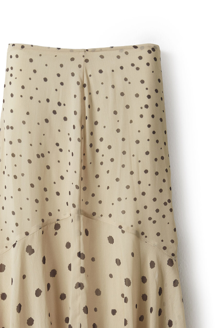 Polka Dot Asymmetric Chiffon Skirt - 7