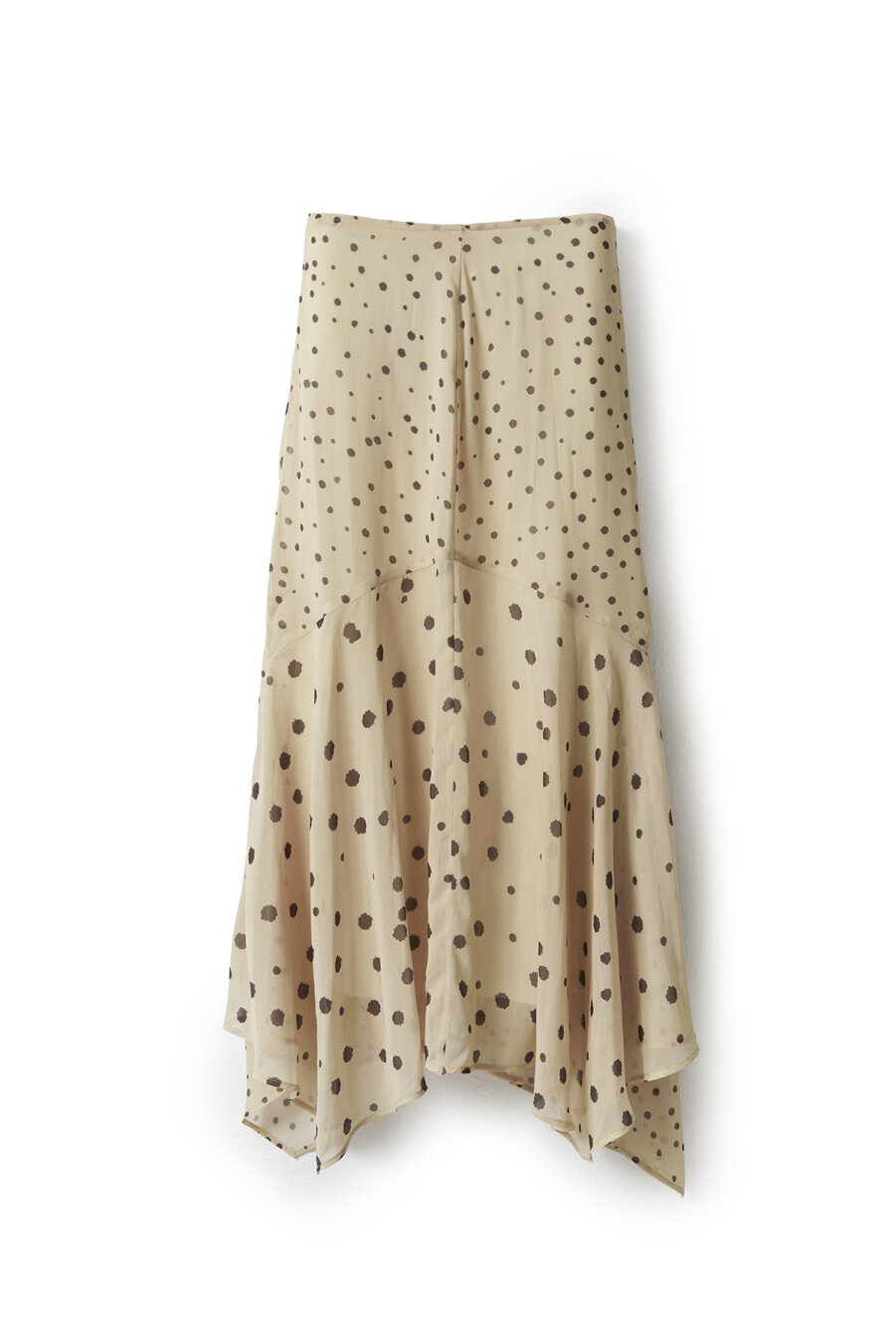 Polka Dot Asymmetric Chiffon Skirt - 6