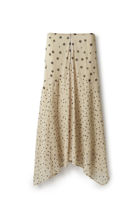 Polka Dot Asymmetric Chiffon Skirt - 8