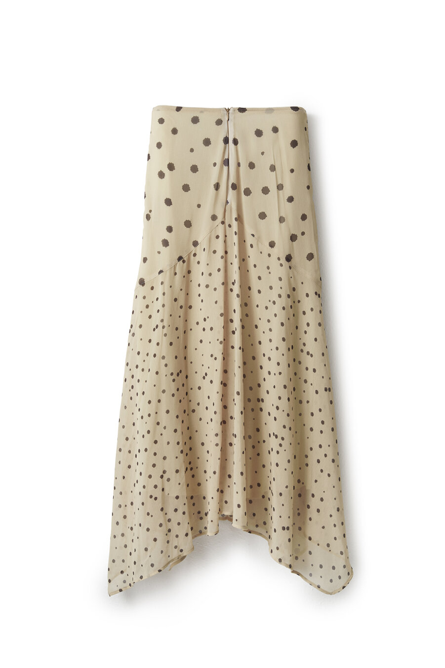 Polka Dot Asymmetric Chiffon Skirt - 8