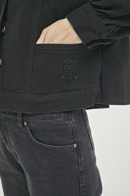 Polly Black Denim Jacket - 5