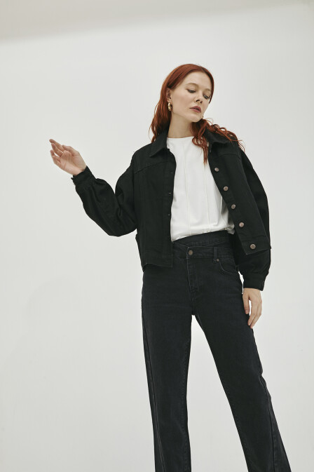 Polly Black Denim Jacket - 2