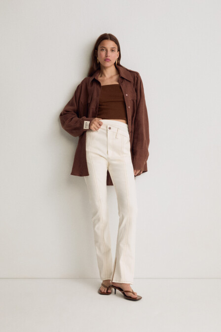 Punto Stitched Gabardine Trousers - 1