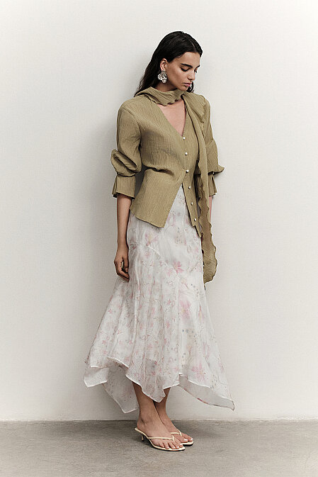 Rosalia Patterned Asymmetrical Skirt - 2