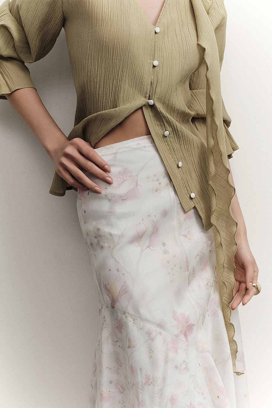 Rosalia Patterned Asymmetrical Skirt - 4
