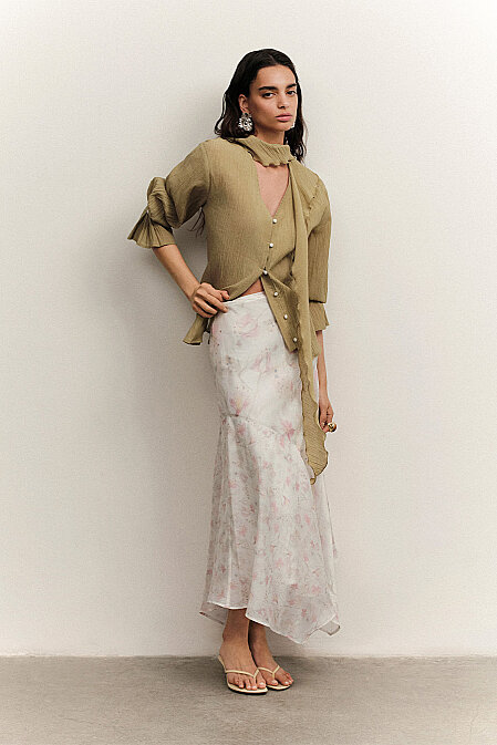 Rosalia Patterned Asymmetrical Skirt - 3