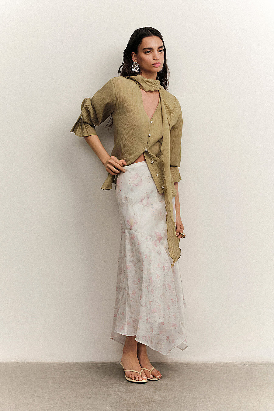 Rosalia Patterned Asymmetrical Skirt - 3